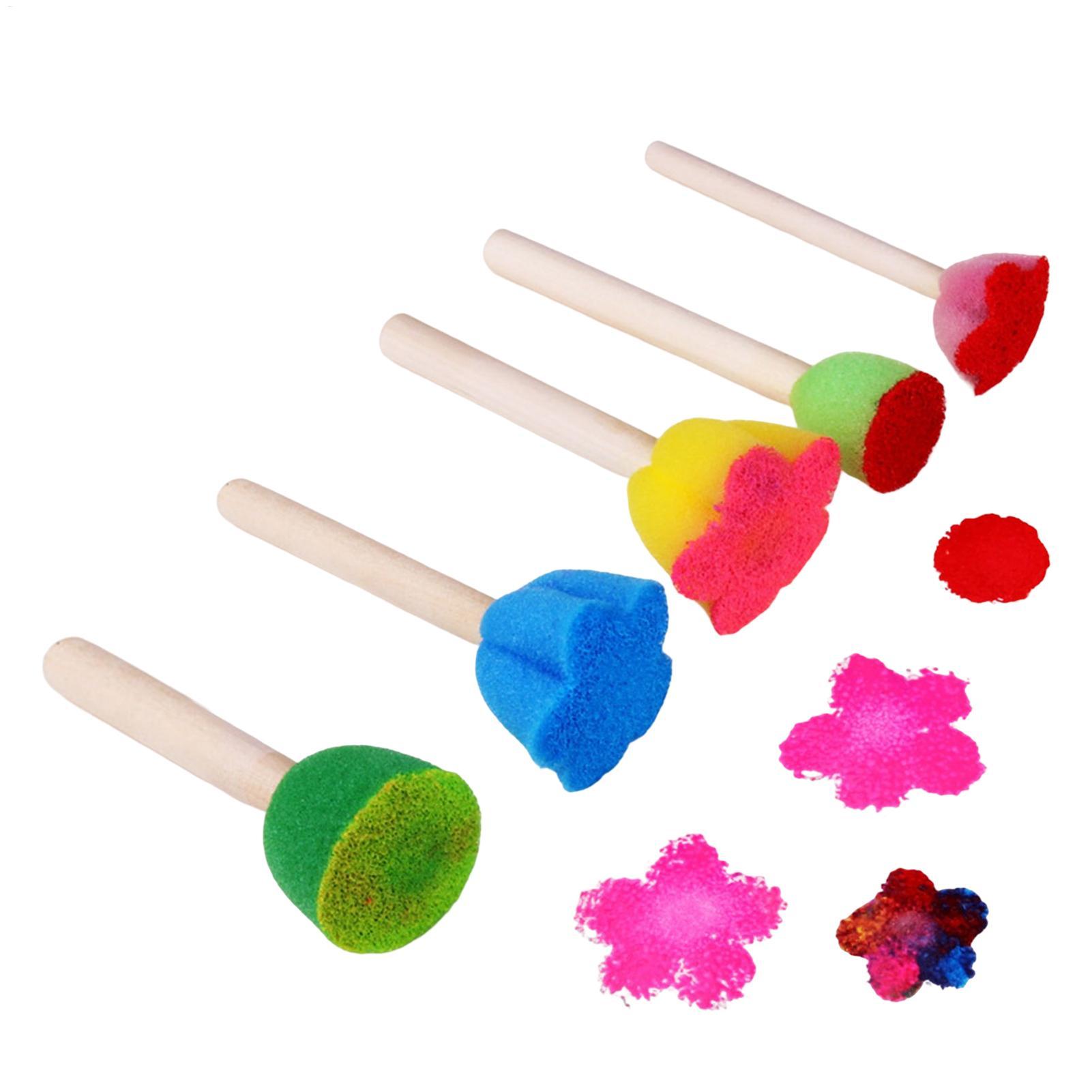 Art Craft For Preschoolers - 5 stuks herbruikbare kinderverfsponzen, gemakkelijk vast