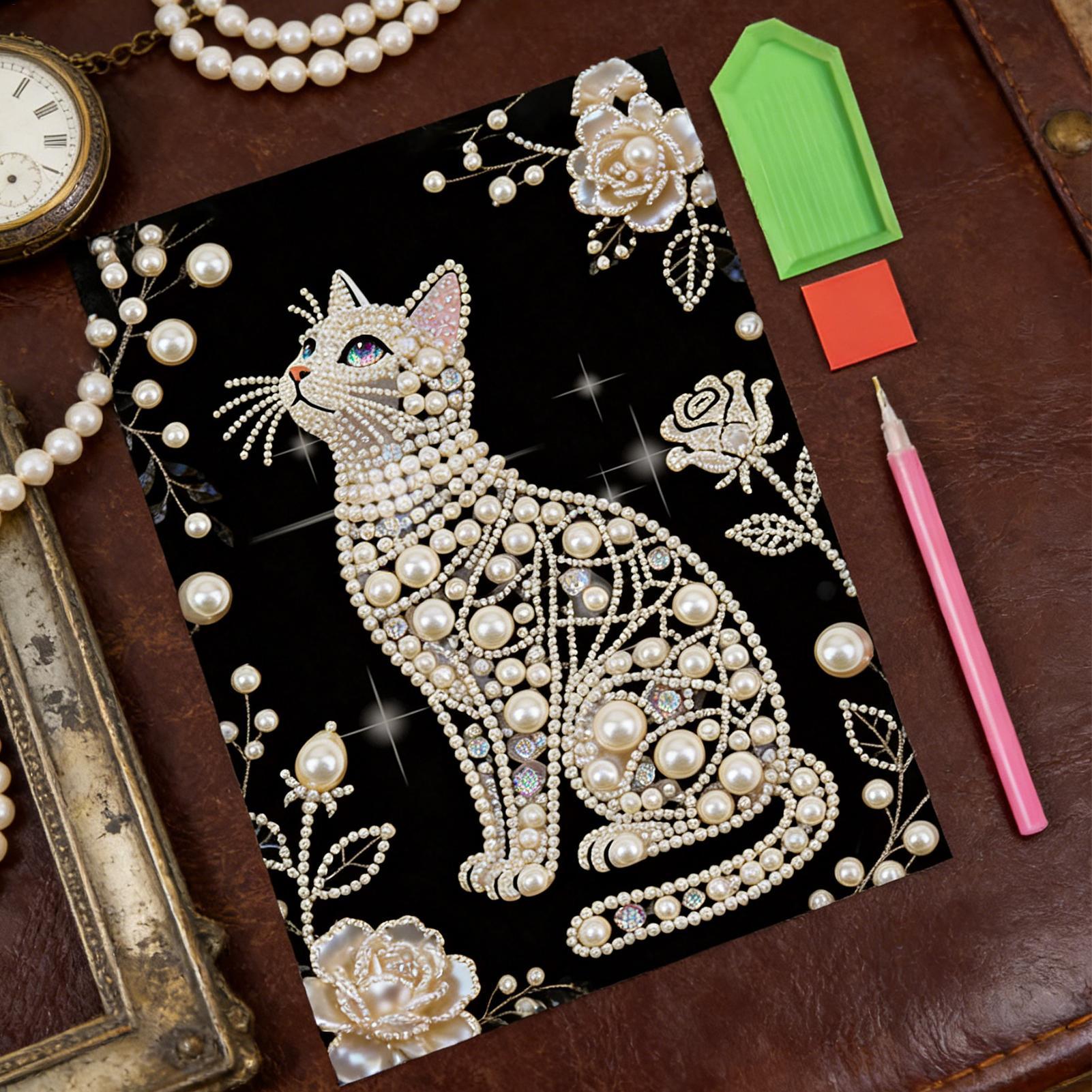 Art Craft Mother'S Day - Kattenvormige parel schilderij sets DIY kralenloze