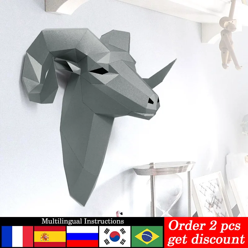 Wallpaper Art And Craft - Voorgesneden Bighorn Wild Schaap Dier Muur
