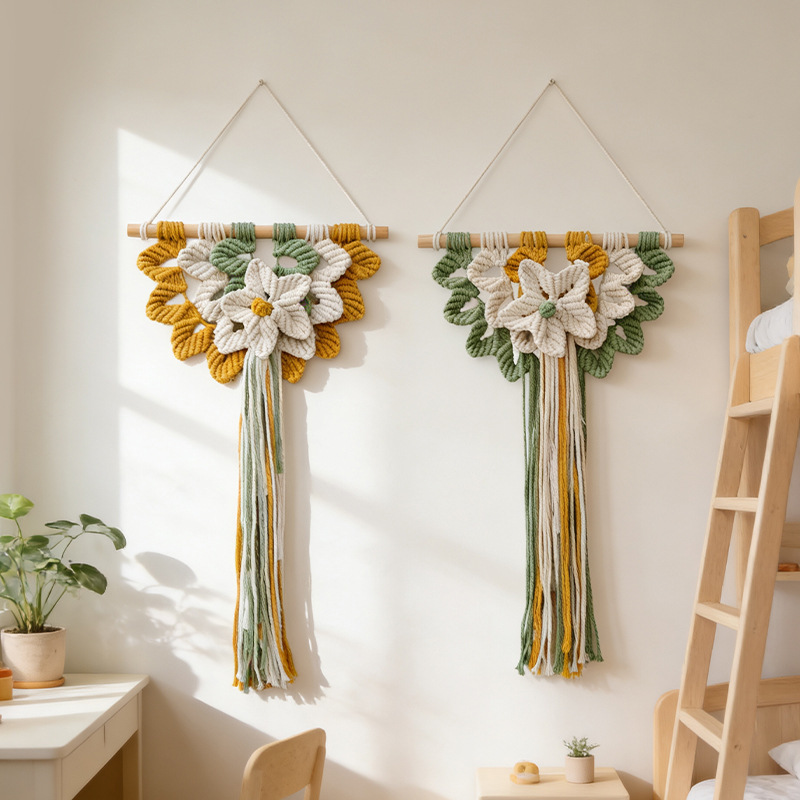 Art And Craft For Nursery - Geweven wandhanger Boho geometrisch schelpentapijt kunstdecor