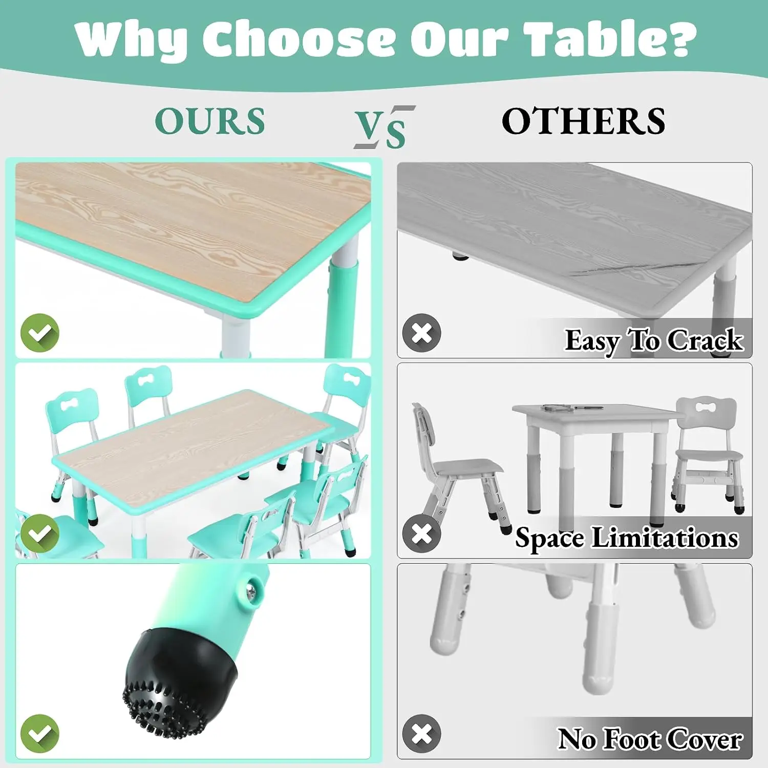 Kindertafel en 6 stoelen set,  - Art Craft For Preschoolers recensie en prijs