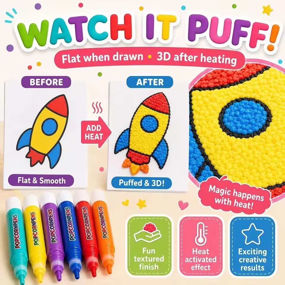 Puffy Popcorn Pen Set, soepele - Art Craft Journals recensie en prijs