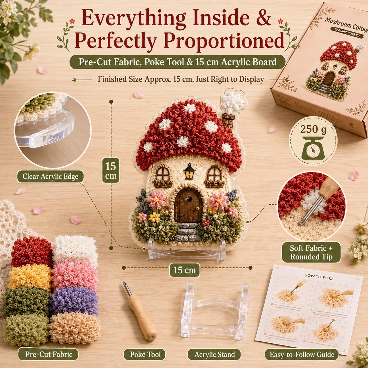 DIY 3D Stoffen Poke Art Kit: S - Art And Craft Autumn recensie en prijs