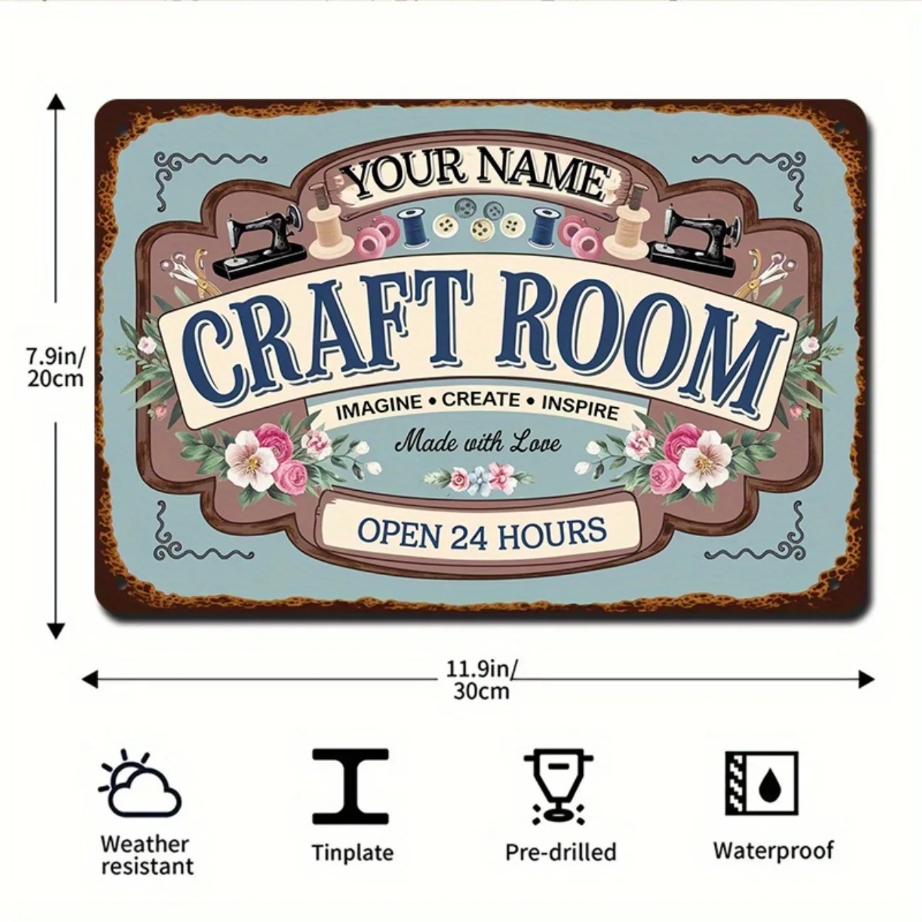 Aangepaste naam metalen ambach - Art Craft Room recensie en prijs