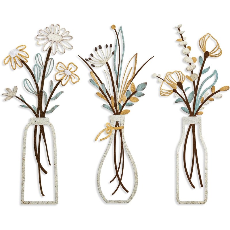 3 stuks metalen bloemen wandde - Art Craft Room recensie en prijs